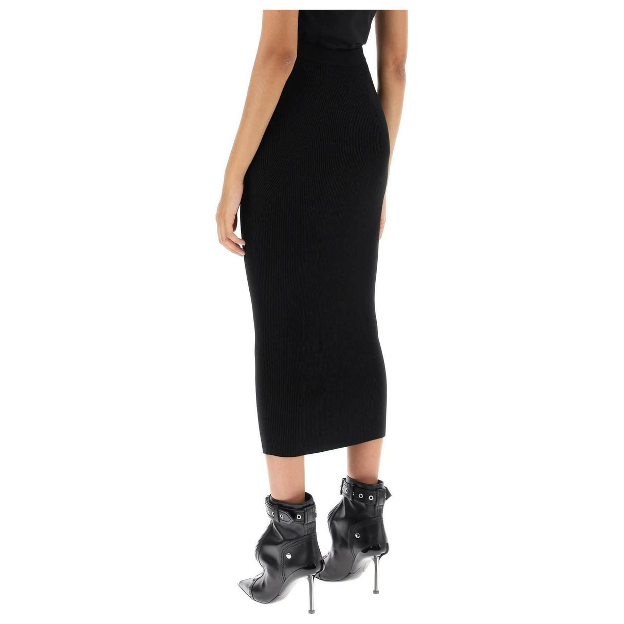 Ribbed Knit Pencil Skirt ALEXANDER MCQUEEN JOHN JULIA.