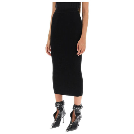 Ribbed Knit Pencil Skirt ALEXANDER MCQUEEN JOHN JULIA.