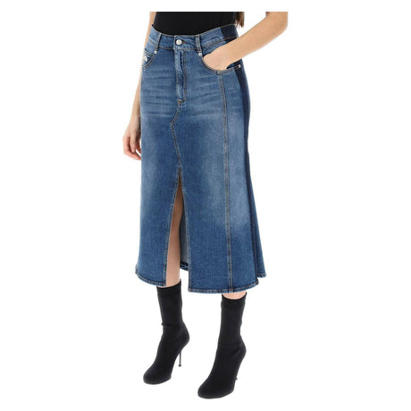 Washed Denim Midi Skirt ALEXANDER MCQUEEN JOHN JULIA.