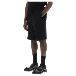 Black Wool-Blend Shorts AMI ALEXANDRE MATTIUSSI JOHN JULIA.