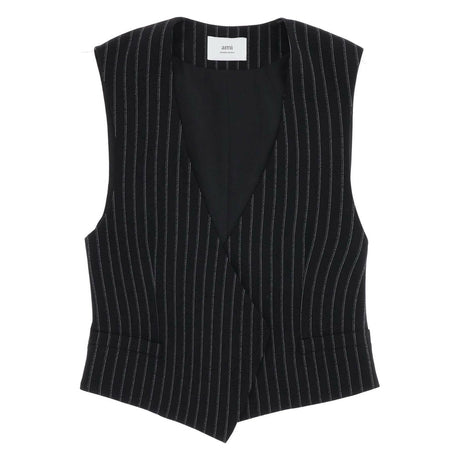 Pinstriped Virgin Wool Waistcoat AMI ALEXANDRE MATTIUSSI JOHN JULIA.