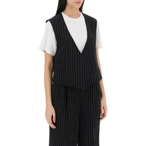 Pinstriped Virgin Wool Waistcoat AMI ALEXANDRE MATTIUSSI JOHN JULIA.