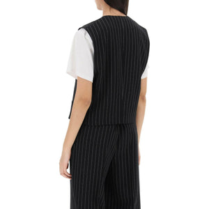 Pinstriped Virgin Wool Waistcoat AMI ALEXANDRE MATTIUSSI JOHN JULIA.