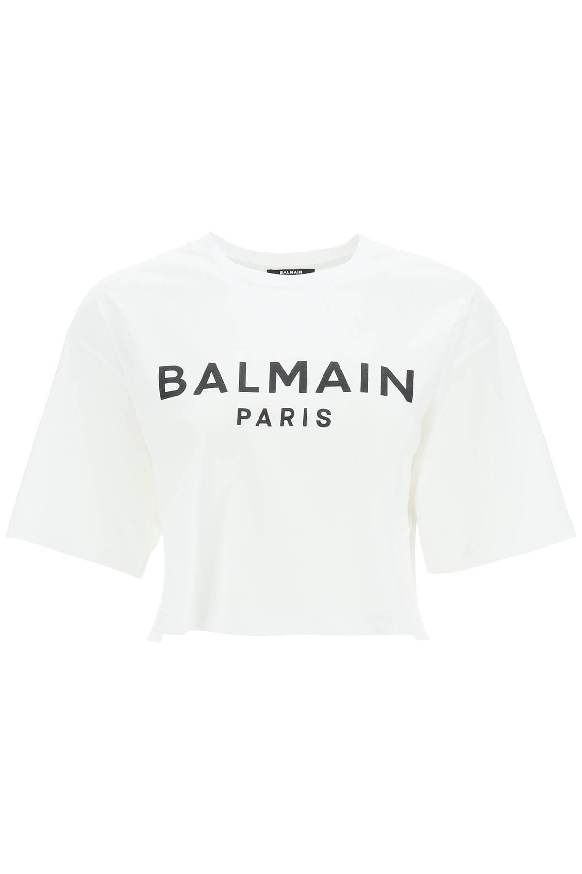 Balmain Logo Print Boxy T Shirt - JOHN JULIA