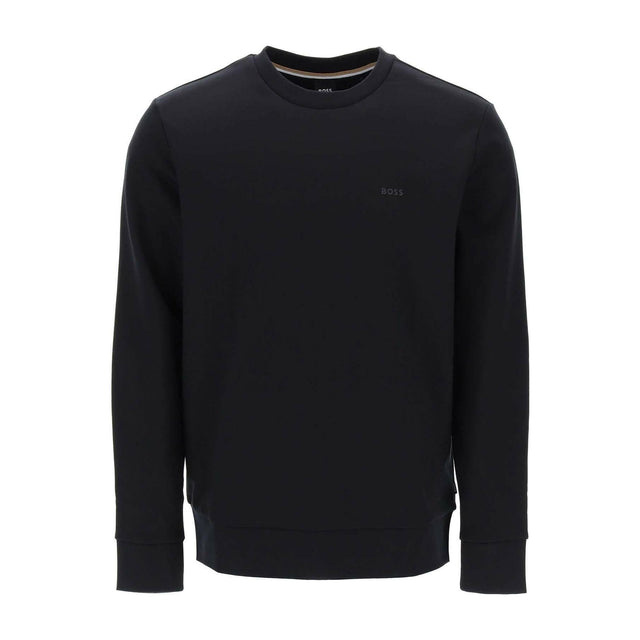 Black French Terry Crewneck Sweatshirt BOSS JOHN JULIA.