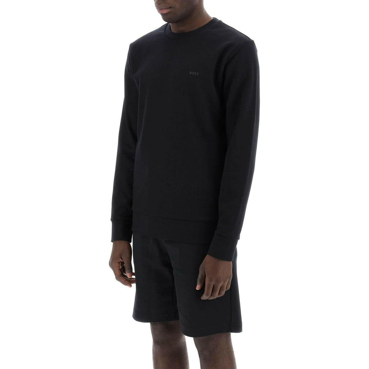 Black French Terry Crewneck Sweatshirt BOSS JOHN JULIA.