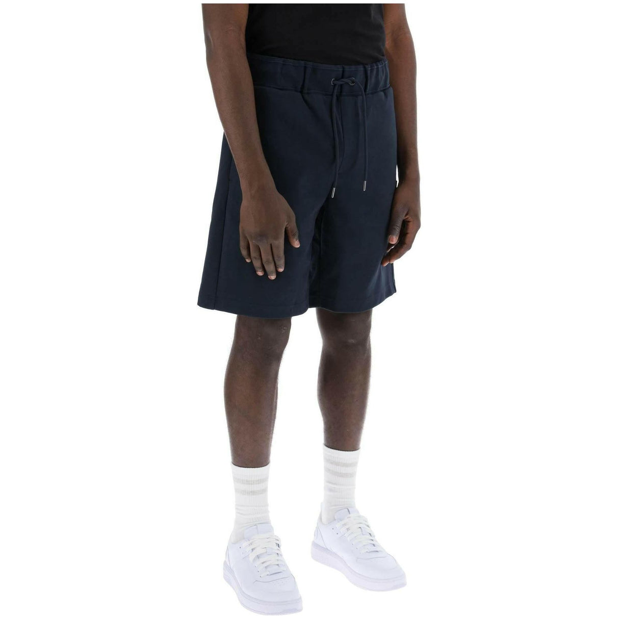 Dark Blue Cotton-Blend Sport Shorts BOSS JOHN JULIA.