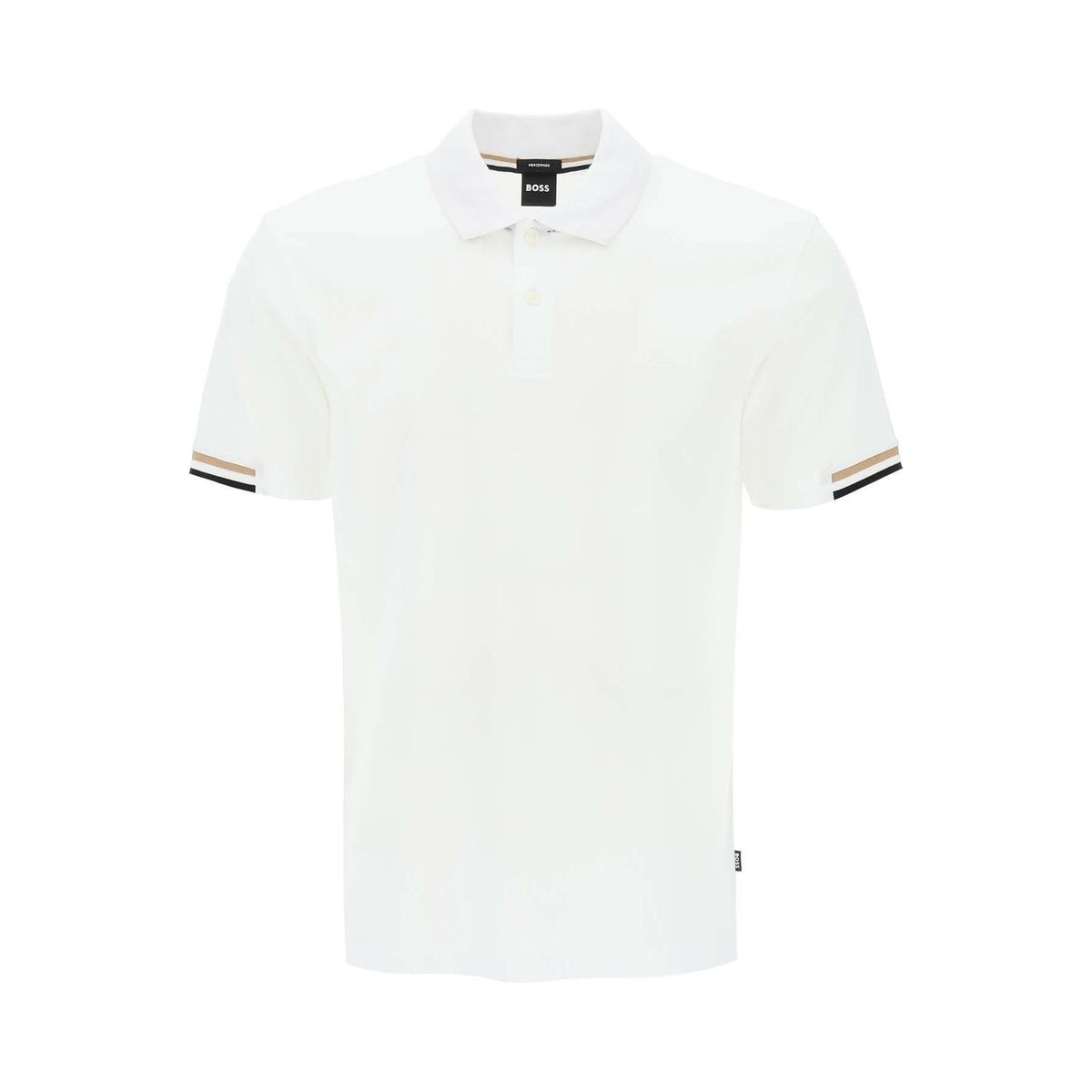 White Parlay Cotton Piqué Polo Shirt BOSS JOHN JULIA.