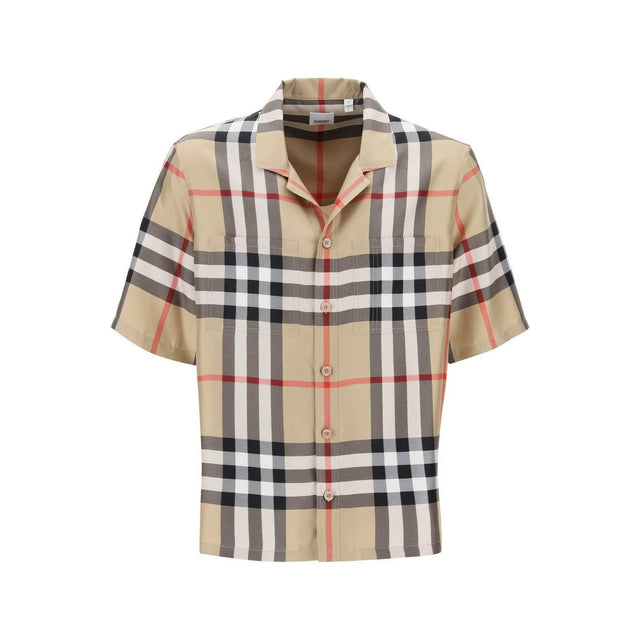 Bowling Shirt In Tartan Silk BURBERRY JOHN JULIA.