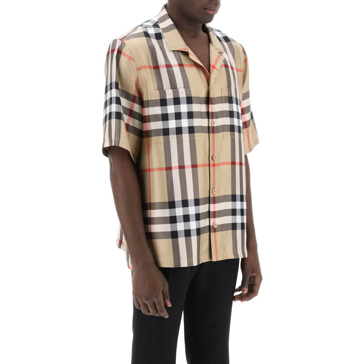 Bowling Shirt In Tartan Silk BURBERRY JOHN JULIA.