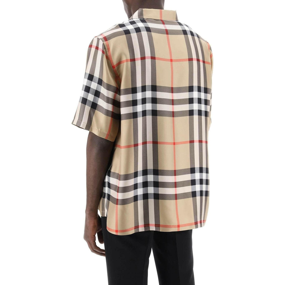 Bowling Shirt In Tartan Silk BURBERRY JOHN JULIA.