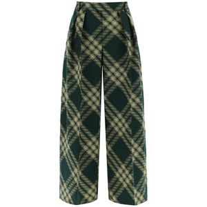 Check Wide-Leg Wool Trousers BURBERRY JOHN JULIA.