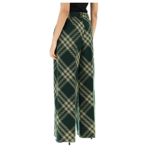 Check Wide-Leg Wool Trousers BURBERRY JOHN JULIA.