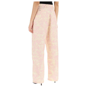 Floral Cotton Workwear Style Pants BURBERRY JOHN JULIA.