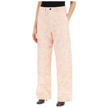 Floral Cotton Workwear Style Pants BURBERRY JOHN JULIA.