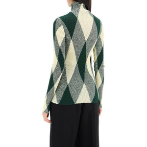 High Neck Pullover With Diamond Pattern BURBERRY JOHN JULIA.