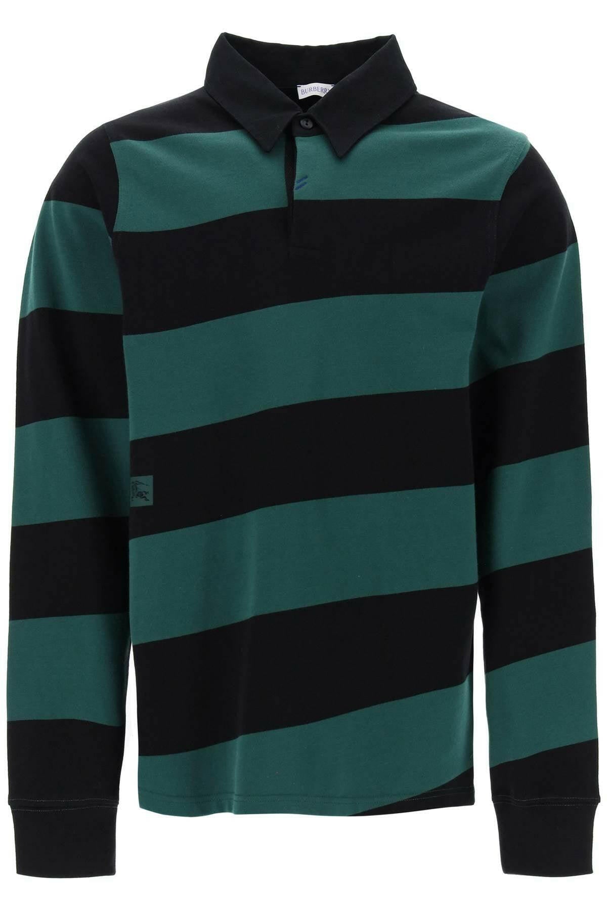 Burberry Long-sleeve Striped Cotton Polo Shirt - JOHN JULIA