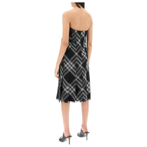 Monochrome Check Wool Kilt Dress BURBERRY JOHN JULIA.