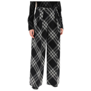 Pleated Check Wool Trousers BURBERRY JOHN JULIA.