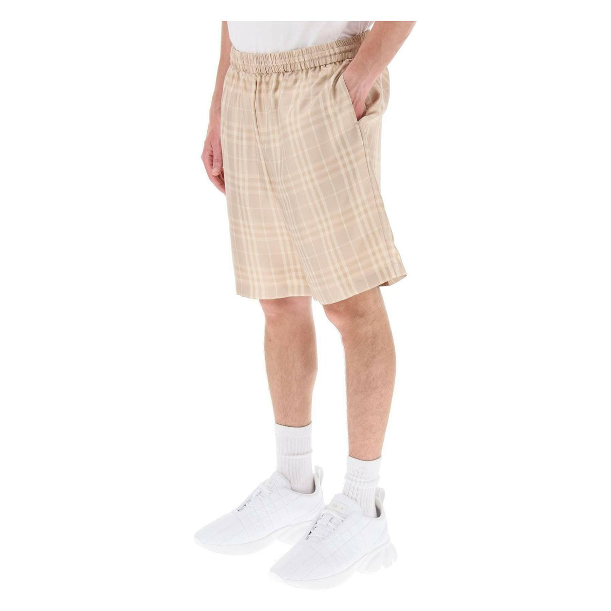 Tartan Silk Shorts BURBERRY JOHN JULIA.