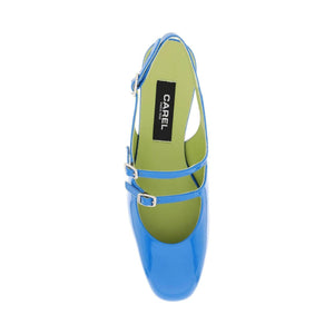 Blue Patent Leather Peche Mary Jane Slingback CAREL JOHN JULIA.