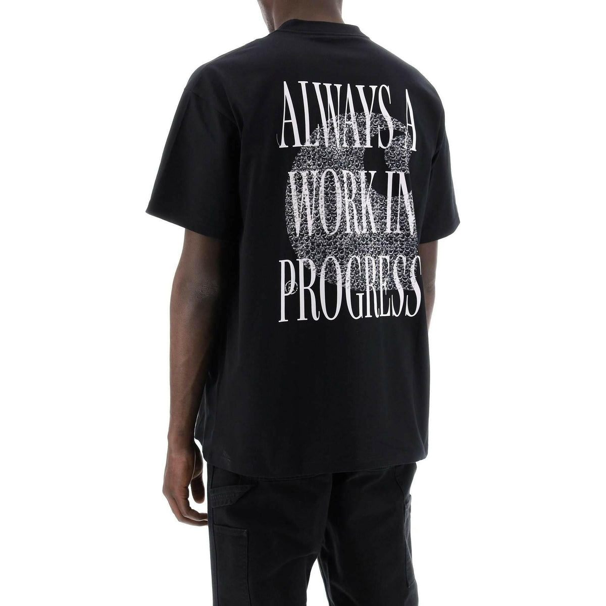 Black 'Always A WIP' Print Organic Cotton T-Shirt CARHARTT WIP JOHN JULIA.
