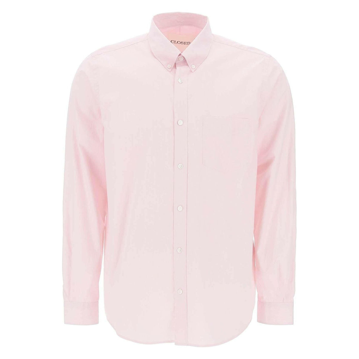 Smoothie Pink Striped Cotton Poplin Button-Up Shirt CLOSED JOHN JULIA.