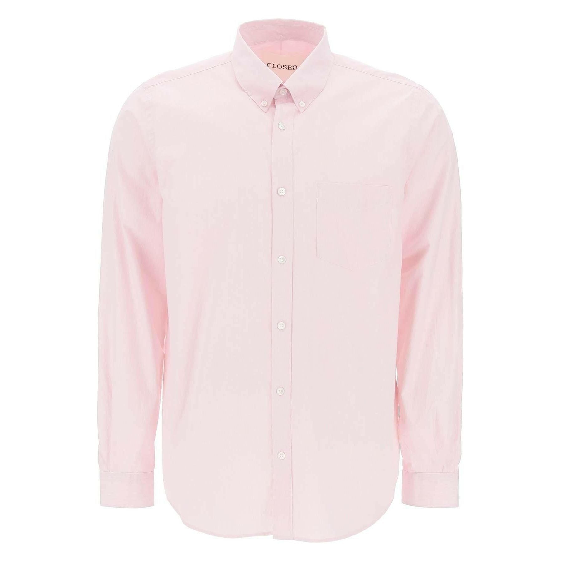 Smoothie Pink Striped Cotton Poplin Button-Up Shirt CLOSED JOHN JULIA.