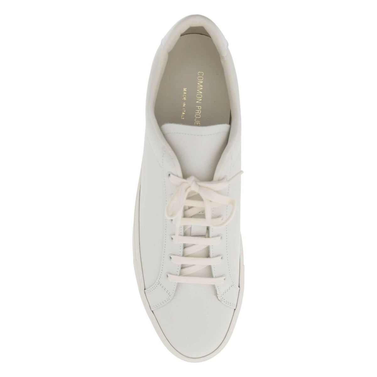 Vintage White Retro Low-Top Leather Sneakers COMMON PROJECTS JOHN JULIA.