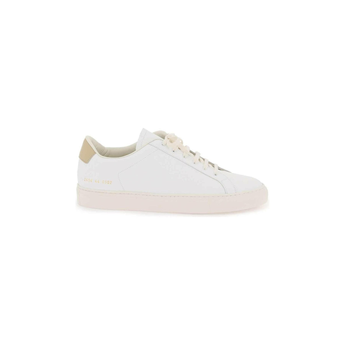 White Tan Retro Low-Top Leather Sneakers COMMON PROJECTS JOHN JULIA.