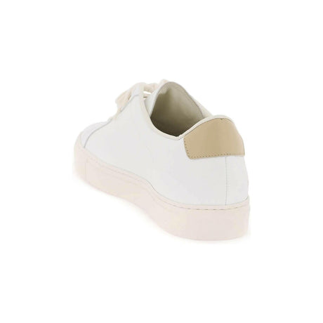 White Tan Retro Low-Top Leather Sneakers COMMON PROJECTS JOHN JULIA.