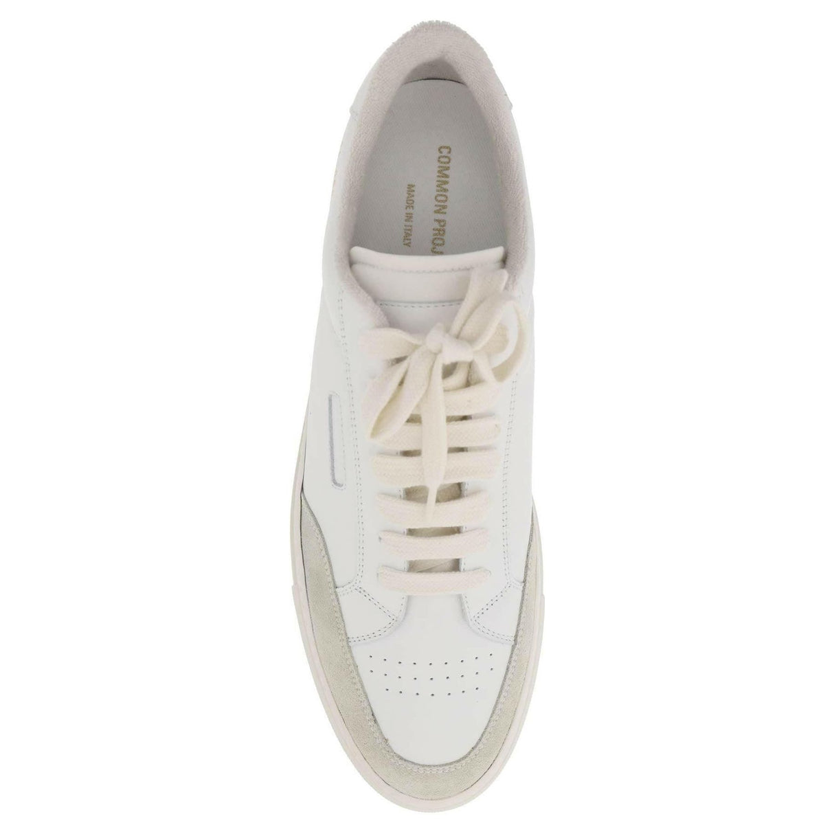 White Tennis Pro Leather and Suede Sneakers COMMON PROJECTS JOHN JULIA.