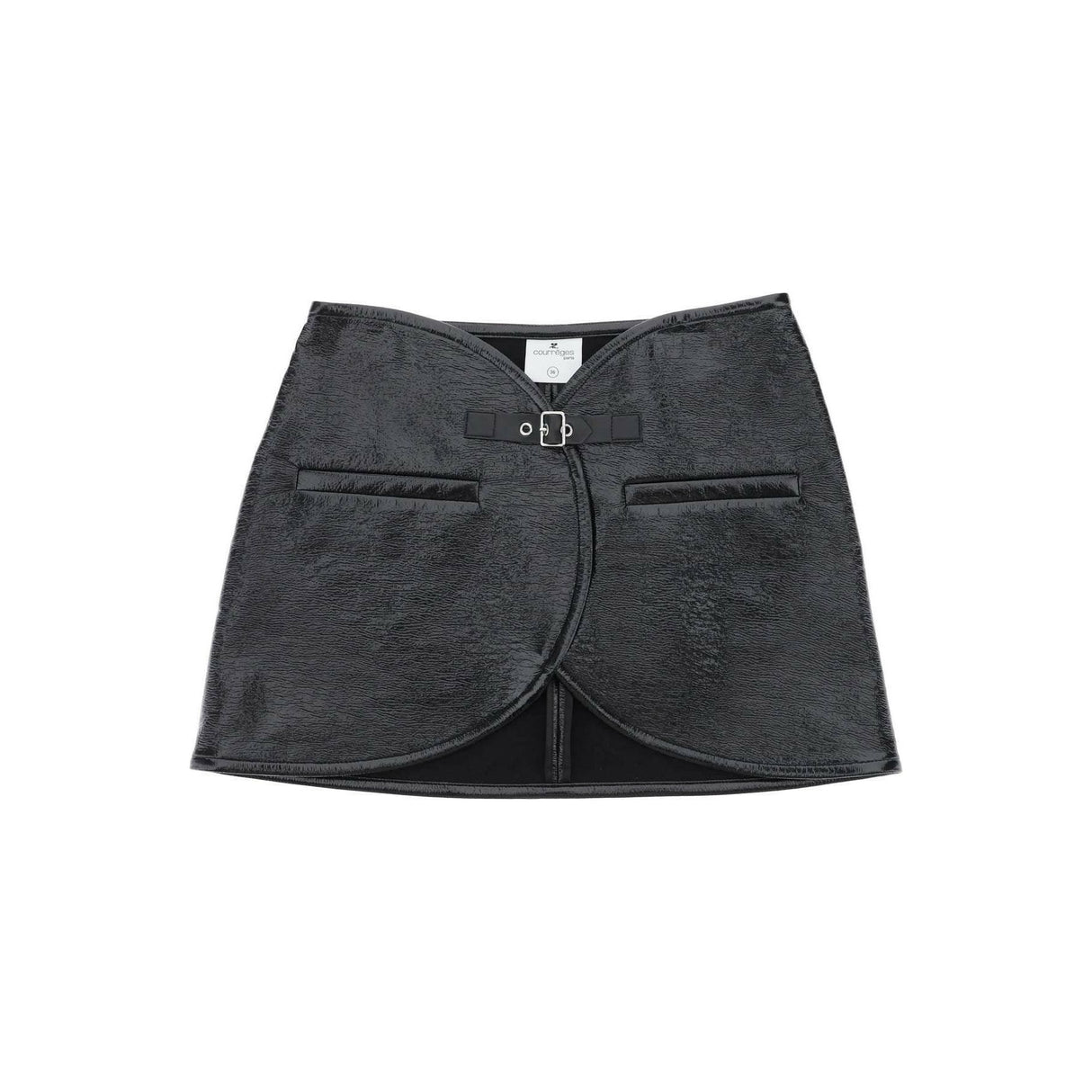 Black Ellipse Coated Mini Skirt COURREGES JOHN JULIA.