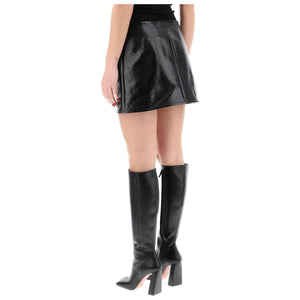 Black Ellipse Coated Mini Skirt COURREGES JOHN JULIA.