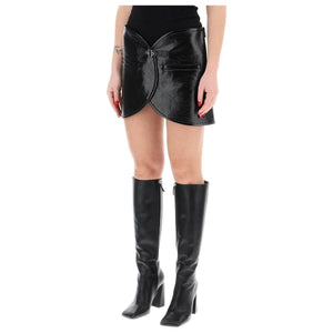 Black Ellipse Coated Mini Skirt COURREGES JOHN JULIA.