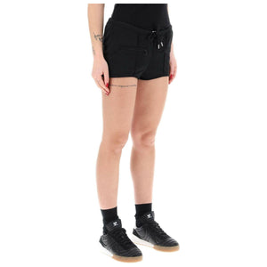 Black Jersey Interlock Mini Shorts COURREGES JOHN JULIA.