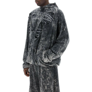 Destroyed Double-Layered Marble Cotton Hoodie DIESEL JOHN JULIA.