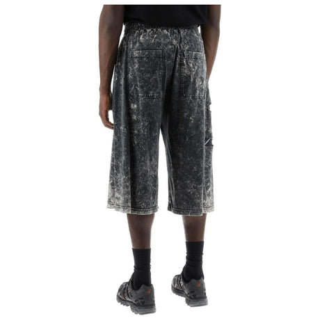 Double-Layered Marbled Destroyed Cotton Shorts DIESEL JOHN JULIA.