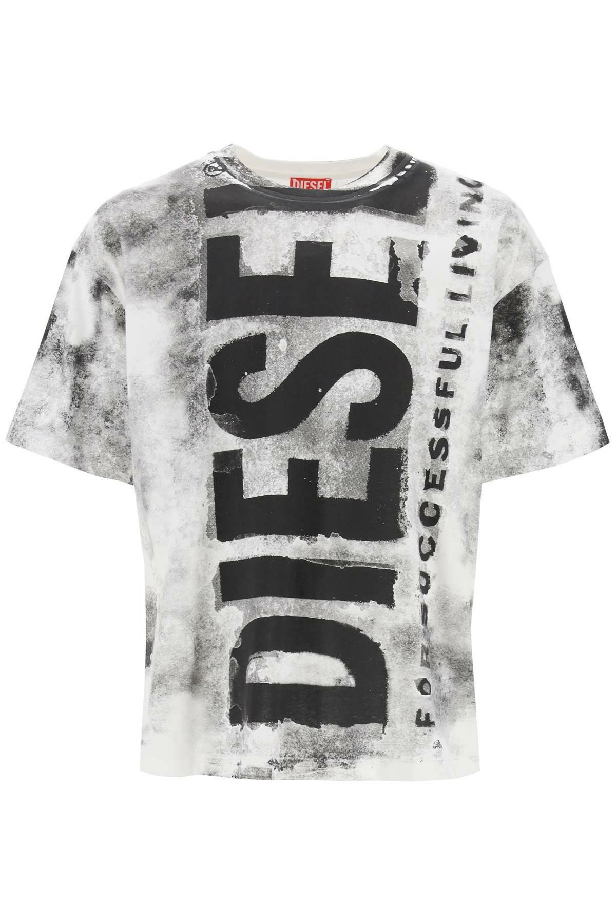 Diesel Printed T Shirt With Oversized Logo - JOHN JULIA