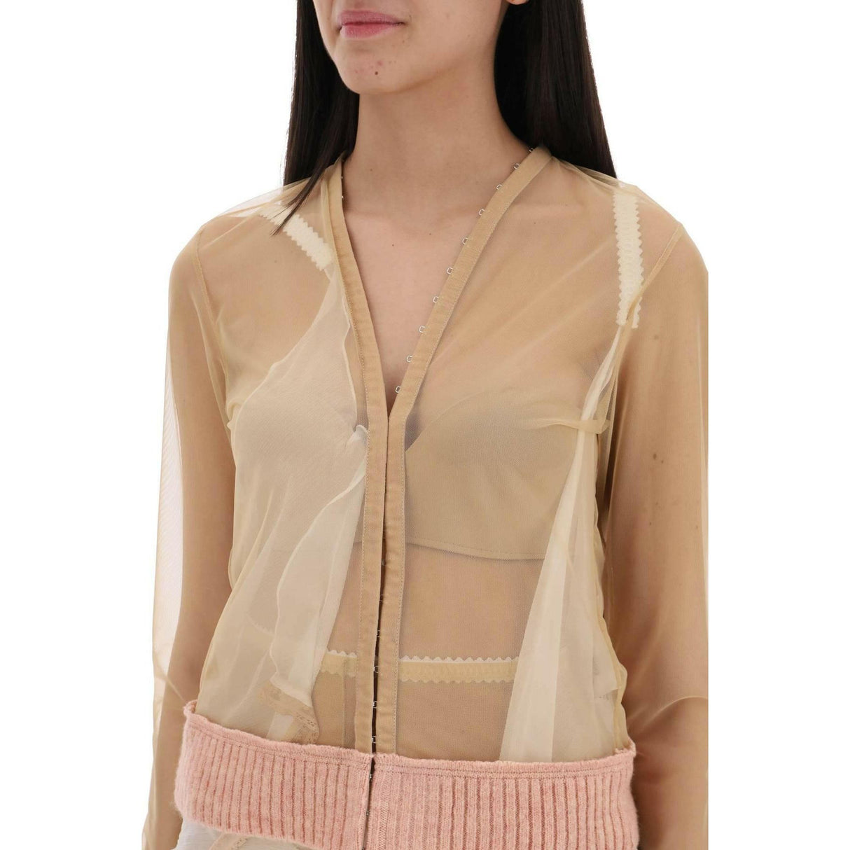 Transparent Long Sleeved Top For A Stylish DILARA FINDIKOGLU JOHN JULIA.