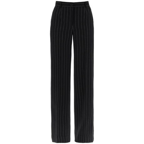 Black Pinstriped Wool Trousers DOLCE & GABBANA JOHN JULIA.