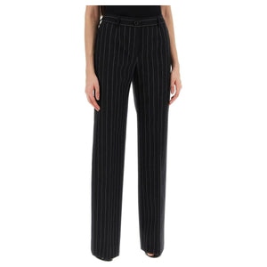 Black Pinstriped Wool Trousers DOLCE & GABBANA JOHN JULIA.