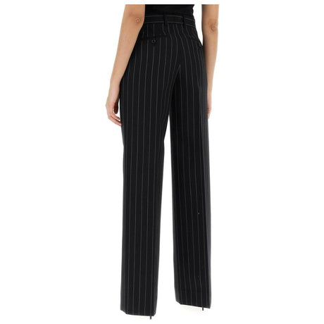 Black Pinstriped Wool Trousers DOLCE & GABBANA JOHN JULIA.