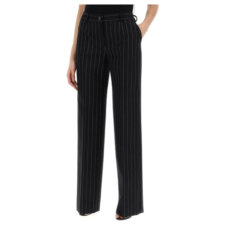 Black Pinstriped Wool Trousers DOLCE & GABBANA JOHN JULIA.