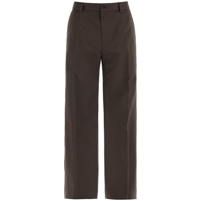 Brown Tailored Cotton Trousers DOLCE & GABBANA JOHN JULIA.