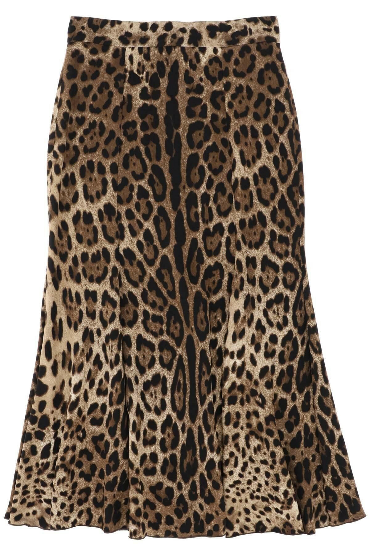 Dolce & Gabbana Leopard Print Jersey Midi Skirt - JOHN JULIA