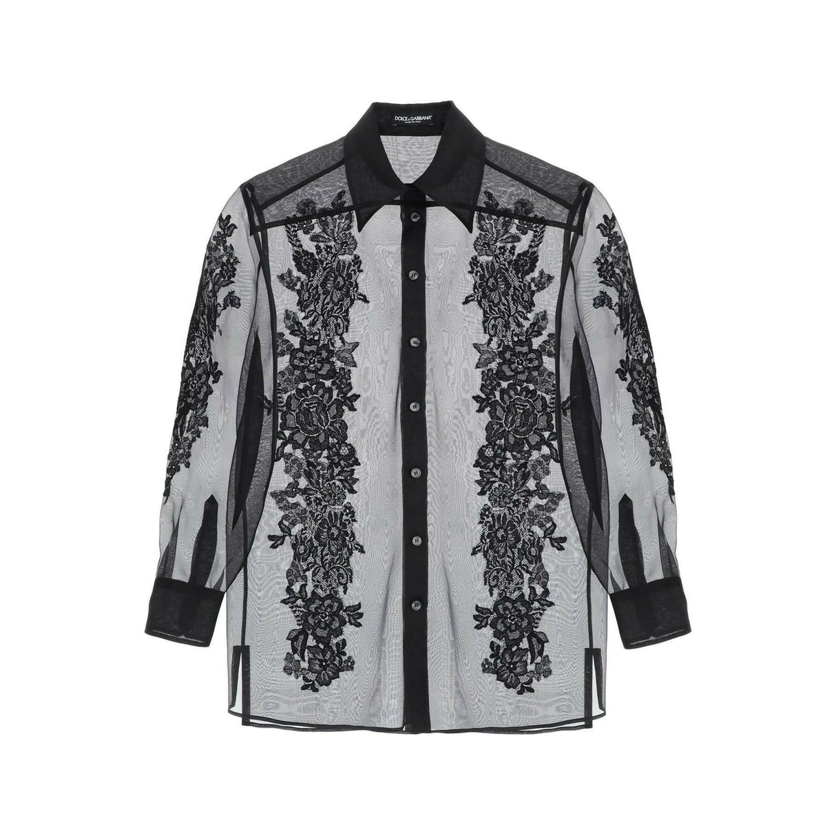 Organza Shirt With Lace Inserts DOLCE & GABBANA JOHN JULIA.