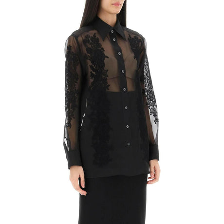 Organza Shirt With Lace Inserts DOLCE & GABBANA JOHN JULIA.