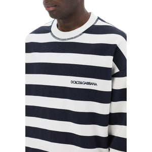 Striped sweatshirt with embroidered logo DOLCE & GABBANA JOHN JULIA.