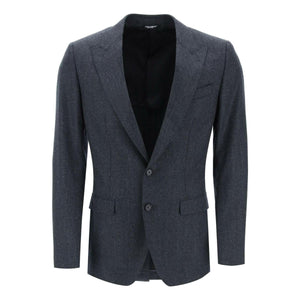 Virgin Wool Two-Button Peak Lapel Blazer DOLCE & GABBANA JOHN JULIA.